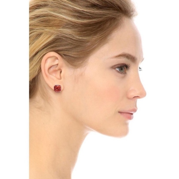 KATE SPADE • Red Mini Glitter & Glee Earrings - Picture 2 of 3